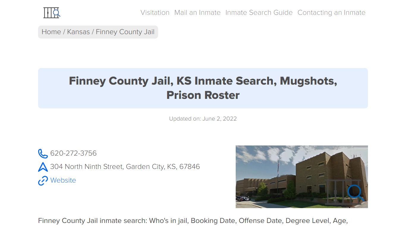 Finney County Jail, KS Inmate Search, Mugshots, Prison Roster